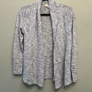 NWOT LOFT Blue Space Dye Open Front Cardigan Sweater - Size Small Petite